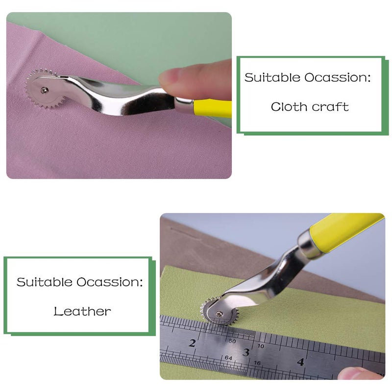 LUNARM 3 Pcs Tracing Wheel Sewing Tool, Needle Point Tracing Wheel, Random Color Tracing Wheel Sewing Tool, Stitching Wheel Tool for Leathercraft, Professional Stitch Marking Spacer - Image 4